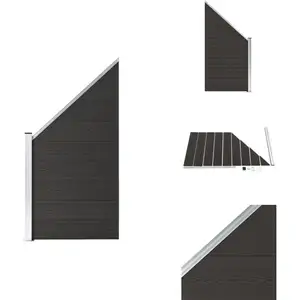 Vidaxl - Panneau de clôture wpc 95x(105-180) cm Noir - Clôture Jardin - Panneaux De Clôture - Clôture Composite - Clôture Bois Plastique - Clôture pas cher