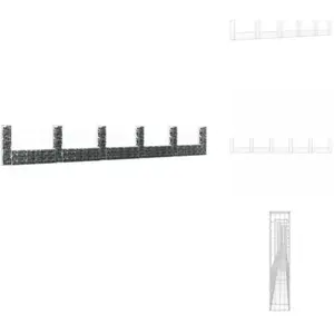 vidaXL Panier de gabion en forme de U avec 6 colonnes en fer 620x20x10... pas cher