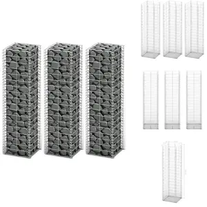 Vidaxl - Jeu de panier de gabion 3 pcs Fil galvanisé 25x25x100 cm - Pa... pas cher
