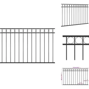vidaXL Panneau de clôture acier 1,7x1 m noir - Panneaux de clôture pas cher