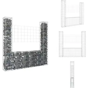 vidaXL Panier de gabion en forme de U avec 2 poteaux Fer 140x20x150 cm... pas cher