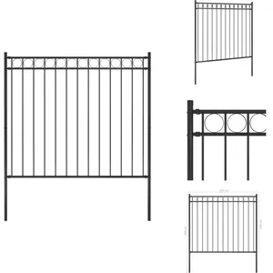 vidaXL Clôture de jardin Acier 1,7x1,5 m Noir - Panneaux de clôture pas cher