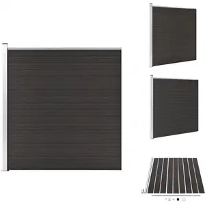 vidaXL Panneau de clôture WPC 175x186 cm Noir - Panneaux de clôture pas cher