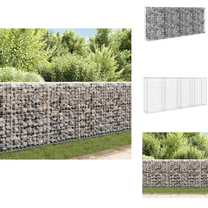 vidaXL Mur à gabion avec couvercles Acier galvanisé 200 x 20 x 85 cm -... pas cher