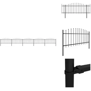 Vidaxl - Clôture de jardin à dessus en lance Acier (0,5-0,75)x8,5 m No... pas cher