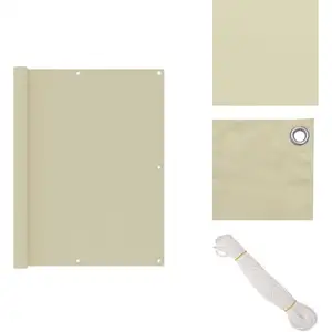 vidaXL Cran de balcon Crème 120x500 cm Tissu Oxford - Écran De Balcon ... pas cher