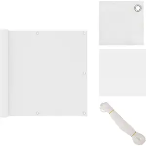 Vidaxl - cran de balcon Blanc 90x300 cm Tissu Oxford - Paravent Balcon... pas cher
