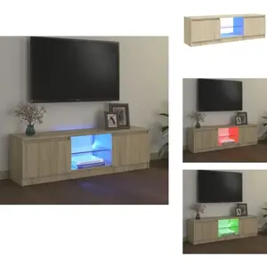 vidaXL Armoire TV avec lampes LED Chêne Sonoma 120x30x35,5 cm - Meuble... pas cher