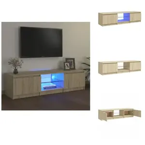 Vidaxl - Meuble tv avec lumières led chêne sonoma 140x40x35,5 cm - Meu... pas cher
