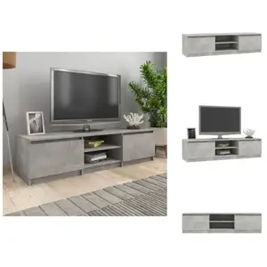 vidaXL Armoire TV gris béton 140x40x35,5 cm Bois composite - Meuble TV pas cher