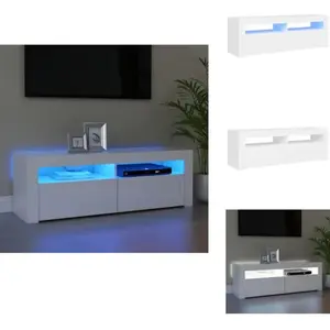 vidaXL Armoire TV avec lampes LED Blanc 120x35x40 cm - Meuble TV pas cher