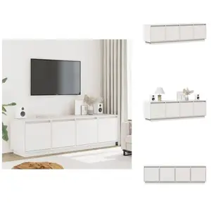 vidaXL Meuble TV Blanc 156x37x45 cm Pin massif - Meubles TV pas cher