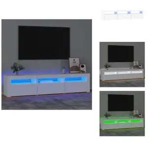 vidaXL Armoire TV avec lampes LED Blanc 180x35x40 cm - Meuble TV pas cher