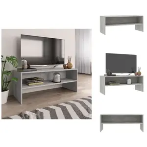 vidaXL Armoire TV gris béton 100x40x40 cm Bois composite - Meuble TV pas cher