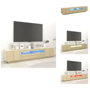 vidaXL Meuble TV avec lumières LED Chêne sonoma 200x35x40 cm - Meubles... pas cher