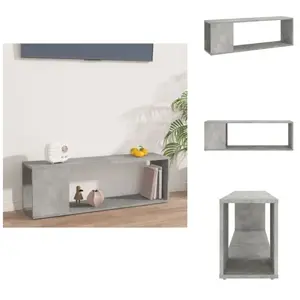 vidaXL Armoire TV gris béton 100x24x32 cm Bois composite - Meuble TV pas cher