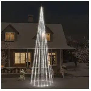 The Living Store - Sapin de Noël sur mât de drapeau 1134 led Blanc fro... pas cher