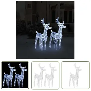 The Living Store Rennes LED 2 pcs. Blanc froid 80 LEDs Acrylique pas cher