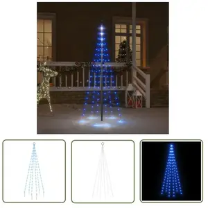 Sapin de Noël sur mât de drapeau 108 led Bleues 180 cm - Arbre De Noël... pas cher