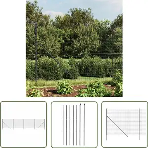 Clôture en treillis métallique anthracite 1,4x10 m - Clôture Métal - Clôture Jardin - Clôture Rigide - Clôture Anthracite - Clôture Sécurité - The pas cher