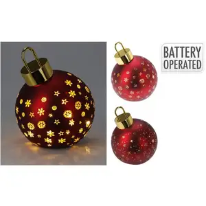 Boule de Noël Lifetime Rouge Ø 15 cm Lumière LEDVendu parrue-du-commerce