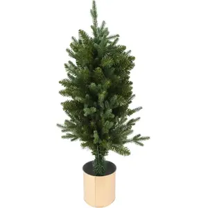 Buitengewoon Boet Home Styling - Sapin artificiel dans un pot doré, 90 cm pas cher