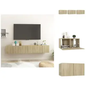 vidaXL Meubles tv suspendus 3 pcs Chêne sonoma 60x30x30 cm - Meuble Tv... pas cher