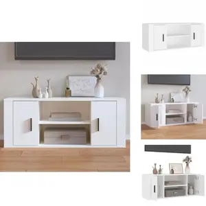 vidaXL Armoire TV Blanc 100x35x40 cm Bois composite - Meuble TV pas cher