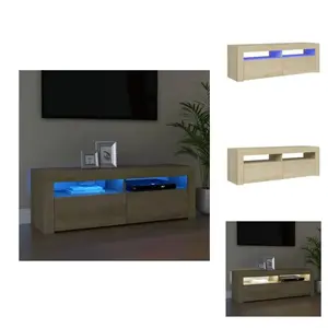 vidaXL Meuble tv avec lumières led chêne sonoma 120x35x40 cm - Meuble ... pas cher