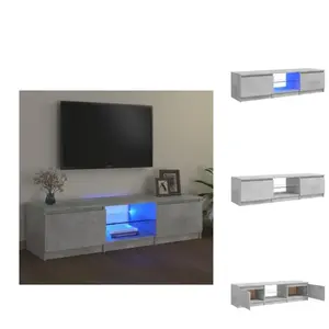 Vidaxl - Meuble tv avec lumières led gris béton 140x40x35,5 cm - Meubl... pas cher