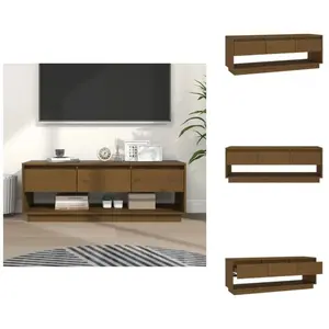 vidaXL Meuble tv Marron miel 110,5x34x40 cm Bois de pin massif - Meubles Tv - Meuble Tv - Armoire Tv - Télévision - Bois Massif pas cher