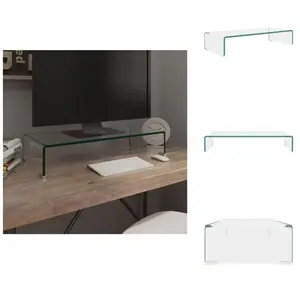 Vidaxl - Meuble TV/pour moniteur 70x30x13 cm verre transparent - Suppo... pas cher