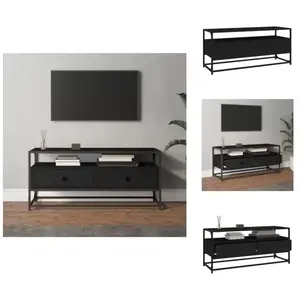 vidaXL Armoire TV Noir 100x35x45 cm Bois composite - Meuble TV pas cher