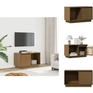 vidaXL Armoire TV brun miel 74x35x44 cm Pin massif - Meuble TV pas cher