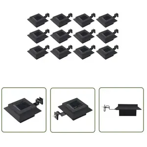 The Living Store - Lampes solaires à led carrées d'extérieur 12 pcs 12...