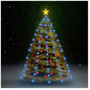 Guirlande lumineuse d'arbre de Noël 180 led Bleu 180 cm - The Living S... pas cher