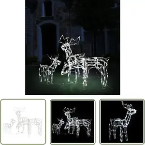 The Living Store - Cordon lumineux de Noël 3 pcs Rennes 229 led pas cher