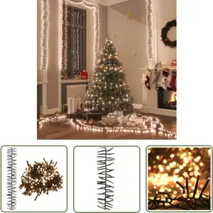 Guirlande lumineuse à led groupées 1000 led Blanc chaud 11m pvc The Living Store pas cher