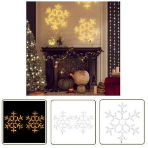 The Living Store Flocons de neige LED 2 pcs. Blanc chaud 59x59 cm pas cher