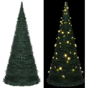 The Living Store Arbre de Noël artificiel Pop-up avec LED Vert 210 cm pas cher