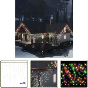 The Living Store - Rideau lumineux à glaçons led 10m 400LED Multicolor... pas cher