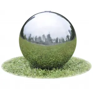 Sphère de fontaine de jardin avec led Acier inoxydable 20 cm The Living Store Argent pas cher