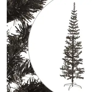 The Living Store Arbre de Noël élancé Noir 240 cm pas cher