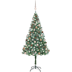 The Living Store Arbre de Noël artificiel avec éclairage Boules Cônes ... pas cher