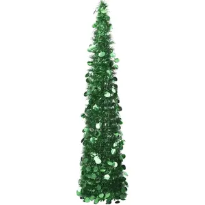 The Living Store Sapin de Noël Pop-Up artificiel Vert 150 cm PET pas cher