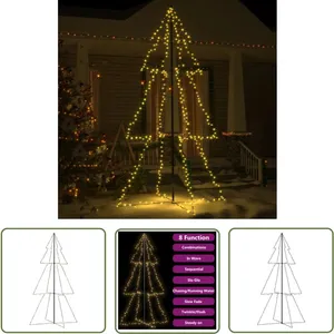 Arbre de Noël cône 300 LED d'intérieur/d'extérieur 120x220 cm - The Li... pas cher