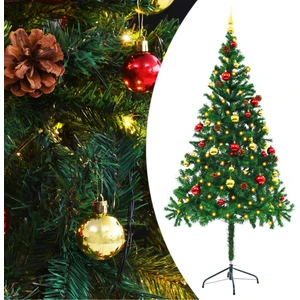 The Living Store Arbre de Noël artificiel avec boules et LED Vert 180 ... pas cher