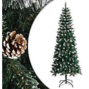 The Living Store Arbre de Noël artificiel avec support Vert 240 cm PVC pas cher