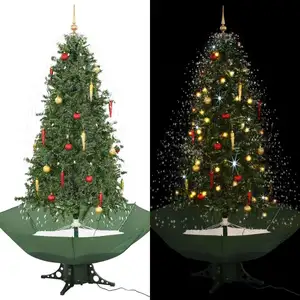 The Living Store Sapin de Noël à neige avec pied parasol Vert 190 cm pas cher