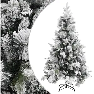 Maison Exclusive - Sapin de Noël à flocons de neige et pommes de pin 195 cm pvc/pe - The Living Store - Vert pas cher